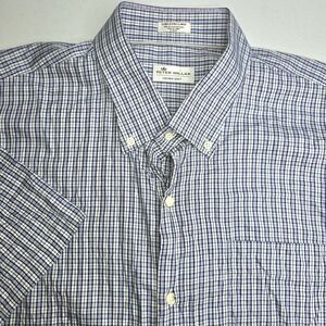 PETER MILLAR Crown Soft XXL Blue Pink White Plaid Short Sleeve Shirt -1716